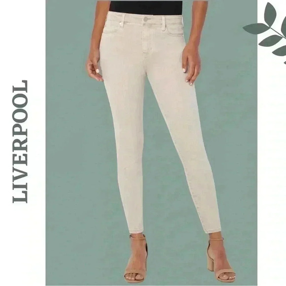 LIVERPOOL WOMEN'S PIPER "HUGGER" ANKLE SKINNY- MONTEREY SAND - Picture 1 of 7